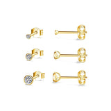 925 Silver Zircon Stud Earrings Set Piercing Ear Jewelry