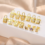 925 Sterling Silver CZ Stud Earrings Set - Cartilage Women Earring