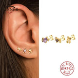925 Sterling Silver CZ Stud Earrings Set - Cartilage Women Earring