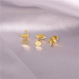 925 Sterling Silver Devil's Eye Dolphin Earrings Set Zirconia Fine Jewelry