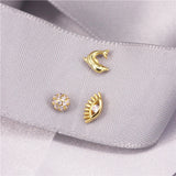 925 Sterling Silver Devil's Eye Dolphin Earrings Set Zirconia Fine Jewelry
