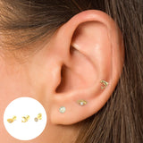 925 Sterling Silver Devil's Eye Dolphin Earrings Set Zirconia Fine Jewelry