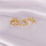 CZ 925 Silver Round Stud Earrings Set for Women Men Fine Jewelry