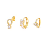CZ 925 Silver Round Stud Earrings Set for Women Men Fine Jewelry