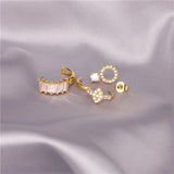 CZ 925 Silver Round Stud Earrings Set for Women Men Fine Jewelry