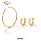 3pcs Sterling Silver Hoop Earrings Set - Small and Big Hoop Earrings