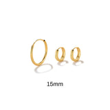3pcs Sterling Silver Hoop Earrings Set - Small and Big Hoop Earrings