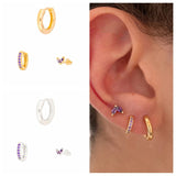 Green Zircon Stud Earring Set for Women Girls Wedding Piercing Jewelry