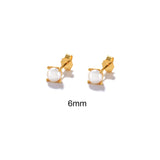 4 5 6 8mm Pearl Silver Earring Women Stud Earrings Piercing Fine Jewelry