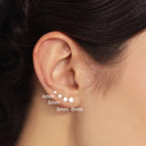 4 5 6 8mm Pearl Stud Earrings 925 Sterling Silver Cartilage Earring for Women