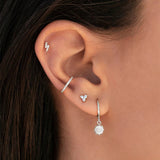 Lightning Flower Sun Earrings for Women Zircon Piercing Hoops Y2K Jewelry