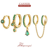 Green Jade Silver 925 Drop Earrings Women Piercing Jewelry
