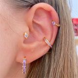 4Pcs Purple Zirconia Stud Earrings Set for Women
