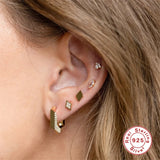 Star Moon Love Earrings Sterling Silver Piercing Stud Earrings