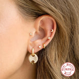 Star Moon Love Earrings Sterling Silver Piercing Stud Earrings