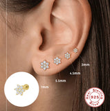 925 Silver CZ Star Stud Earring 1pc
