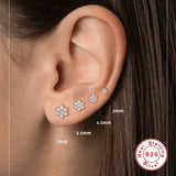 925 Silver CZ Star Stud Earring 1pc