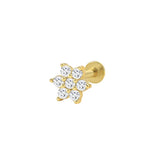 925 Silver CZ Star Stud Earring 1pc