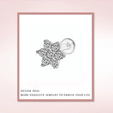 925 Silver CZ Star Stud Earring 1pc