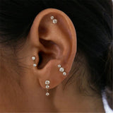 S925 Sterling Silver Zircon Stud Earrings Set for Women