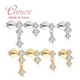 S925 Sterling Silver Zircon Stud Earrings Set for Women