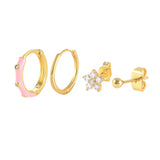 Colorful Enamel 925 Silver Hoop Earrings Piercing