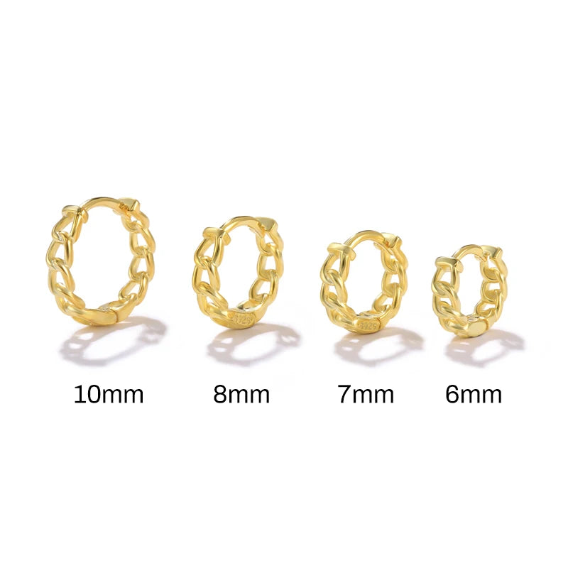 Chain Earrings 18k Plated Hoop Earring For Women Piercing Jewelry