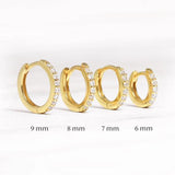 925 Silver Hoop Earrings 18K Zircon Wedding Party Circle Earring Aros