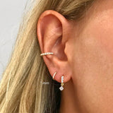 925 Silver Hoop Earrings 18K Zircon Wedding Party Circle Earring Aros