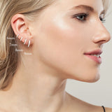 7-9mm Round Zircon Earrings 925 Sterling Silver Piercing Hoops Gift Jewelry
