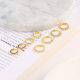 7-9mm Round Zircon Earrings 925 Sterling Silver Piercing Hoops Gift Jewelry