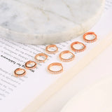 7-9mm Round Zircon Earrings 925 Sterling Silver Piercing Hoops Gift Jewelry