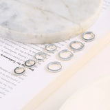 7-9mm Round Zircon Earrings 925 Sterling Silver Piercing Hoops Gift Jewelry