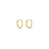 7-9mm Round Zircon Earrings 925 Sterling Silver Piercing Hoops Gift Jewelry