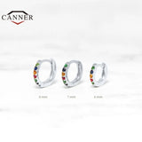 925 Sterling Silver Zircon Hoop Earrings for Women Bohemian Piercing Earings