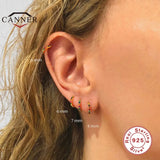 925 Sterling Silver Zircon Hoop Earrings for Women Bohemian Piercing Earings