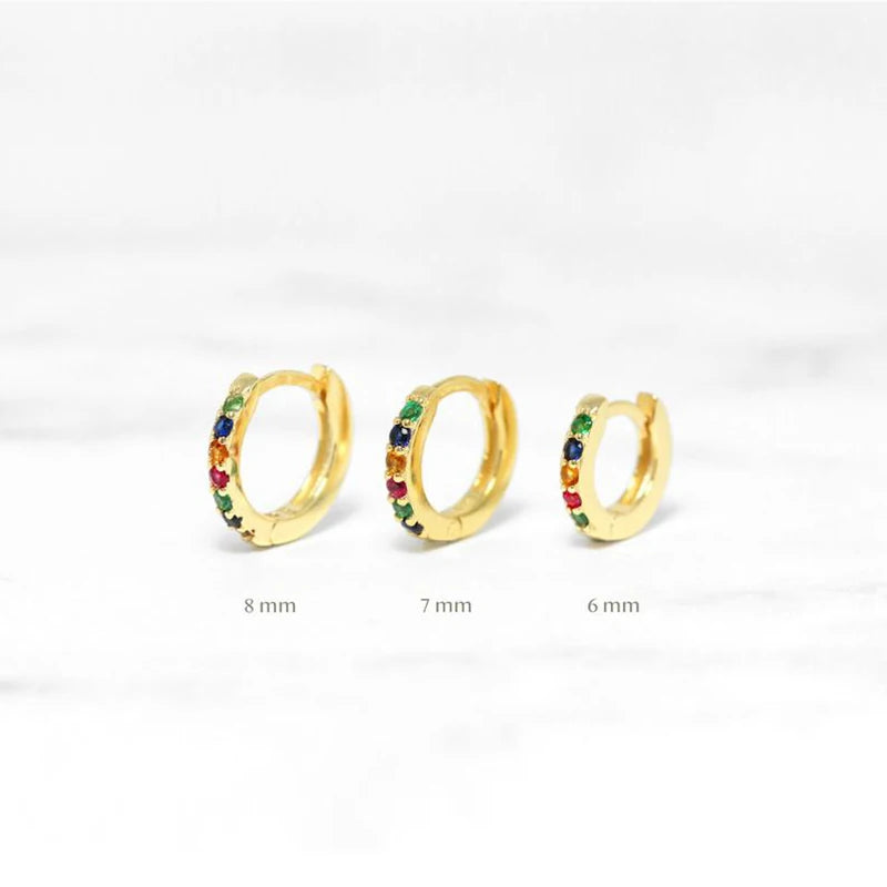 925 Sterling Silver Zircon Hoop Earrings for Women Bohemian Piercing Earings