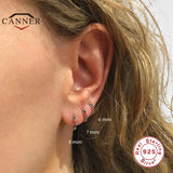 925 Sterling Silver Zircon Hoop Earrings for Women Bohemian Piercing Earings