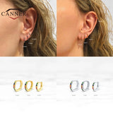 925 Sterling Silver Zircon Hoop Earrings for Women Bohemian Piercing Earings