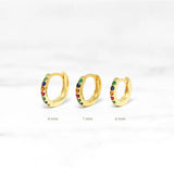 925 Sterling Silver Zircon Hoop Earrings for Women Bohemian Piercing Earings