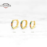 925 Sterling Silver Zircon Hoop Earrings for Women Bohemian Piercing Earings