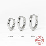 925 Silver CZ Zircon Hoop Earrings, Women Round Piercing Earings