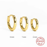 925 Silver CZ Zircon Hoop Earrings, Women Round Piercing Earings