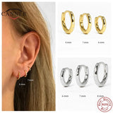 925 Silver CZ Zircon Hoop Earrings, Women Round Piercing Earings