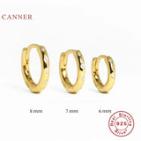 6 7 8mm Zircon Earrings 925 Silver Hoops Fine Jewelry