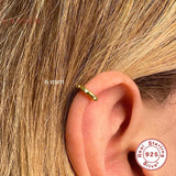 6 7 8mm Zircon Earrings 925 Silver Hoops Fine Jewelry