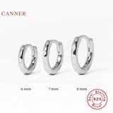 6 7 8mm Zircon Earrings 925 Silver Hoops Fine Jewelry
