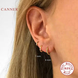 6 7 8mm Zircon Earrings 925 Silver Hoops Fine Jewelry