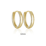 925 Sterling Silver Small Hoop Earrings 12mm Circle Round Huggie Piercing
