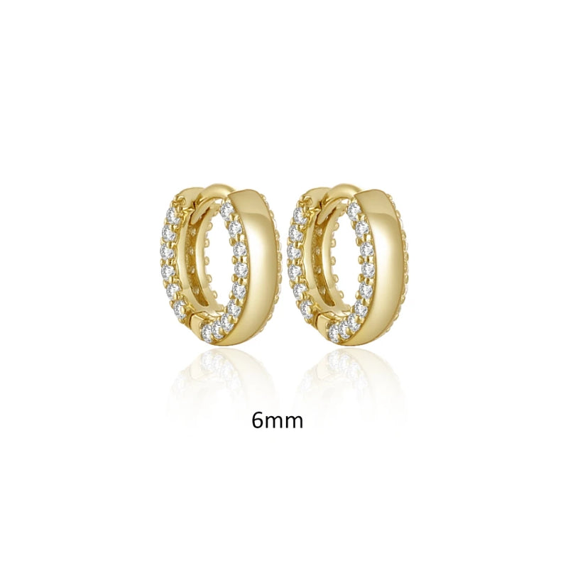925 Sterling Silver Small Hoop Earrings 12mm Circle Round Huggie Piercing